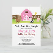 Boerderij Birthday Invitation Barnyard Party Kaart (Staand voorkant)
