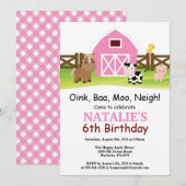 Boerderij Birthday Invitation Barnyard Party Kaart (Voorkant / Achterkant)