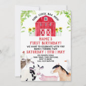 Boerderij Birthday Invitation, Boy Barn Party Anim Kaart (Voorkant)