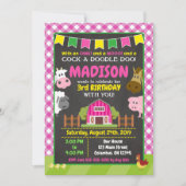 Boerderij Birthday Invitation / Girl Barnyard Part Kaart (Voorkant)