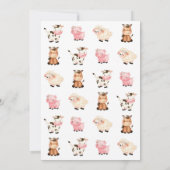 Boerderij Birthday Invitation, Girl Boerderij Invi Kaart (Achterkant)