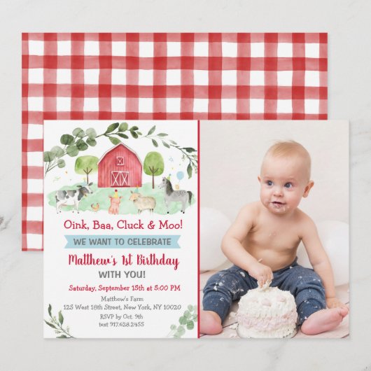 Boerderij Birthday Kaart (Voorkant / Achterkant)