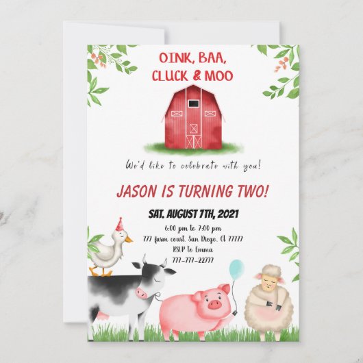 Boerderij Birthday Kaart (Voorkant)
