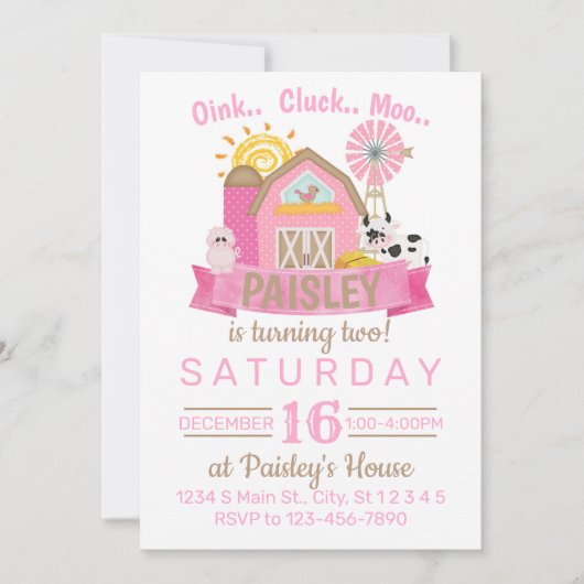 Boerderij Birthday Kaart (Voorkant)