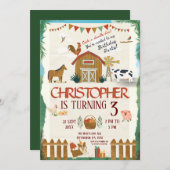 Boerderij Birthday kinder barntuin Kaart (Voorkant / Achterkant)