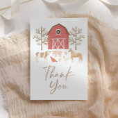 Boerderij Birthday Party Bedankkaart