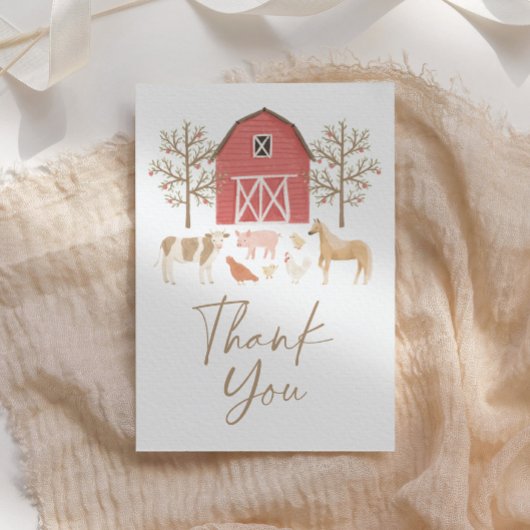 Boerderij Birthday Party Bedankkaart