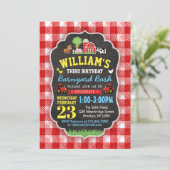 Boerderij Birthday Party Invitation Kaart (Staand voorkant)