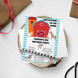 Boerderij Birthday Party Invitation Kaart