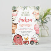 Boerderij Birthday Party Invitation Kaart (Staand voorkant)