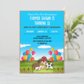 Boerderij Birthday Party Invitation Kaart (Staand voorkant)