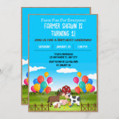 Boerderij Birthday Party Invitation Kaart (Voorkant / Achterkant)