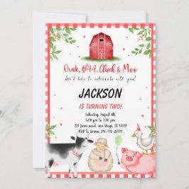 Boerderij Birthday Party Kaart