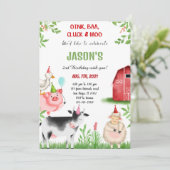 Boerderij Birthday Party Kaart (Staand voorkant)