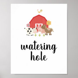 Boerderij 'Birthday Party Sign Watering Hole' Poster