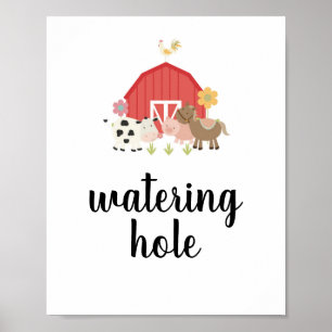 Boerderij 'Birthday Party Sign Watering Hole' Poster
