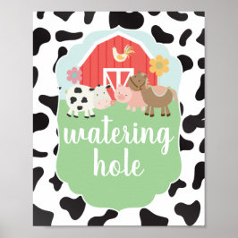 Boerderij 'Birthday Party Sign Watering Hole' Poster