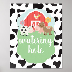 Boerderij 'Birthday Party Sign Watering Hole' Poster