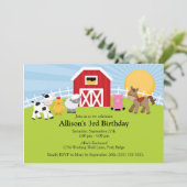 Boerderij Birthday Uitnodiging (Staand voorkant)