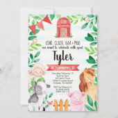 Boerderij Birthday Uitnodiging Boerderij (Voorkant)