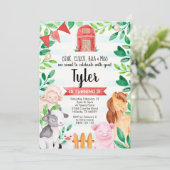 Boerderij Birthday Uitnodiging Boerderij (Staand voorkant)