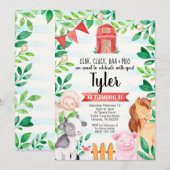 Boerderij Birthday Uitnodiging Boerderij (Voorkant / Achterkant)