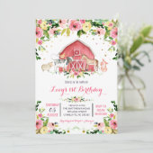 boerderij Birthday Uitnodiging, boerderij verjaard Kaart (Staand voorkant)