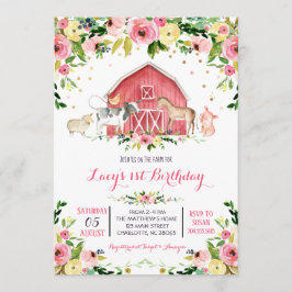 boerderij Birthday Uitnodiging, boerderij verjaard Kaart