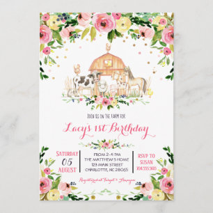 boerderij Birthday Uitnodiging, boerderij verjaard Kaart