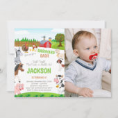 Boerderij Birthday Uitnodigingen met foto (Voorkant)