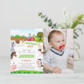 Boerderij Birthday Uitnodigingen met foto (Staand voorkant)