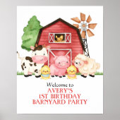 Boerderij Birthday Welcome Poster, Barnyard Birthd Poster (Voorkant)
