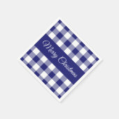 Boerderij Blauw Checks Vrolijk Kerstfeest Servet (Hoek)