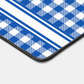 Boerderij Blauw en Wit Gingham Plaid Monogram Bureaumat (Hoek)