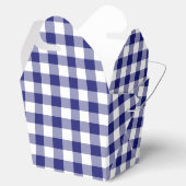 Boerderij blauw-wit geruit gingham patroon bedankdoosjes (Geopend)