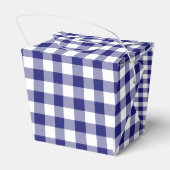 Boerderij blauw-wit geruit gingham patroon bedankdoosjes (Achterkant)