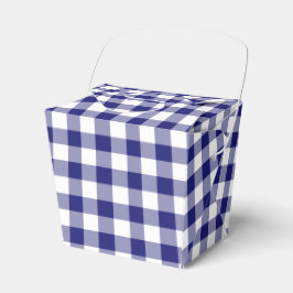 Boerderij blauw-wit geruit gingham patroon bedankdoosjes