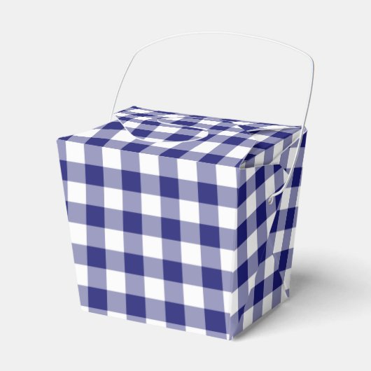 Boerderij blauw-wit geruit gingham patroon bedankdoosjes (Voorkant Zijde)