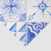 Boerderij Blauw Witte Diamant Tegel Hout Decoupage Tissuepapier (Detail)