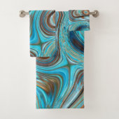 boerderij blauwgroen blauw Woodgrain turquoise swi Bad Handdoek (Insitu)