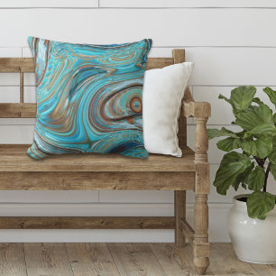 boerderij blauwgroen blauw Woodgrain turquoise swi Buitenkussen