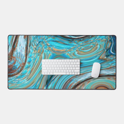 boerderij blauwgroen blauw Woodgrain turquoise swi Bureaumat (Keyboard & Muis)