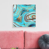 boerderij blauwgroen blauw Woodgrain turquoise swi Canvas Afdruk (Insitu (Woonkamer))