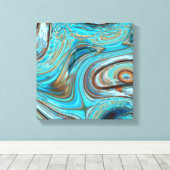 boerderij blauwgroen blauw Woodgrain turquoise swi Canvas Afdruk (Insitu (Houten vloer))