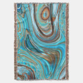 boerderij blauwgroen blauw Woodgrain turquoise swi Deken (Voorkant Verticaal)