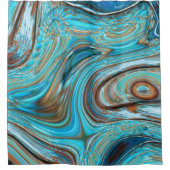 boerderij blauwgroen blauw Woodgrain turquoise swi Douchegordijn (Voorkant)