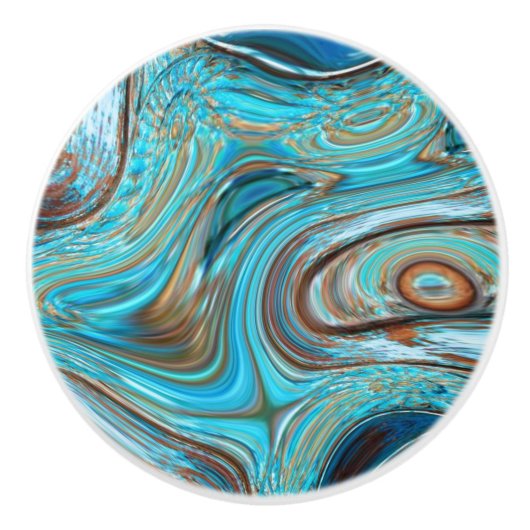 boerderij blauwgroen blauw Woodgrain turquoise swi Keramische Knop (Voorkant)