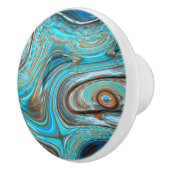 boerderij blauwgroen blauw Woodgrain turquoise swi Keramische Knop (Rechts)