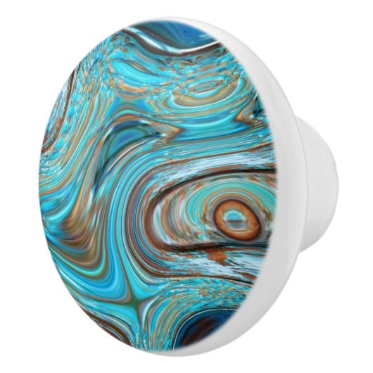 boerderij blauwgroen blauw Woodgrain turquoise swi Keramische Knop (Rechts)