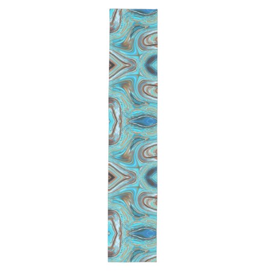 boerderij blauwgroen blauw Woodgrain turquoise swi Medium Tafelloper (Voorkant)